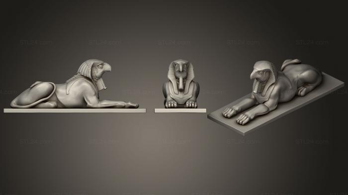 Figurines lions tigers sphinxes (Falcon Sphinx, STKL_0342) 3D models for cnc